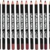 قلم محدد شفاه ام ان، 12 لون