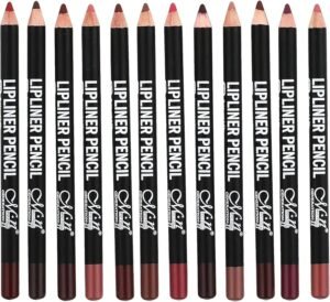 قلم محدد شفاه ام ان، 12 لون