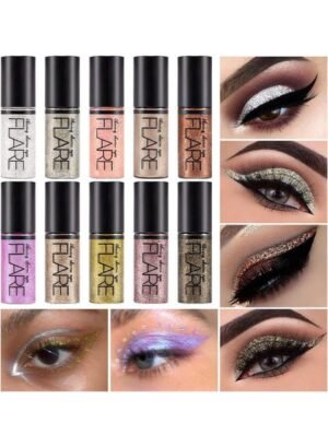 Flare 10 Colors Liquid Glitter Eyeshadow Eyeliner Makeup Stick Kit