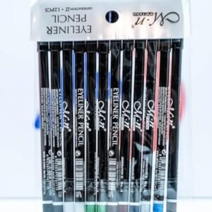 مجموعة أقلام تحديد العين متعددة الألوان ، 12 قطعة من مينو غير لامع قلم رصاص