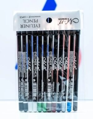 مجموعة أقلام تحديد العين متعددة الألوان ، 12 قطعة من مينو غير لامع قلم رصاص