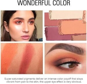 باليت ظلال عيون ملونة ملونة بالوان روز جولد وبني نود ولامع، مظهر طبيعي يدوم طويلا ومقاوم للماء - غطاء - 25 لون نود