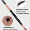 فرشاة مكياج مزدوجة – فرشاة ماسكارا وحواجب مائلة