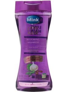 مينك شامبو المغذي بخلاصة الثوم وزيت الروزماري و الخروع 400مل