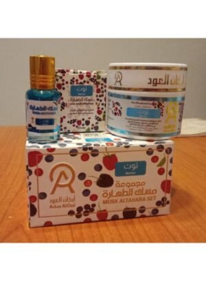 مجموعة مسك طهارة أركان العود من 3 قطع عناية شخصية كاملة انتعاش أصلي رائحة التوت