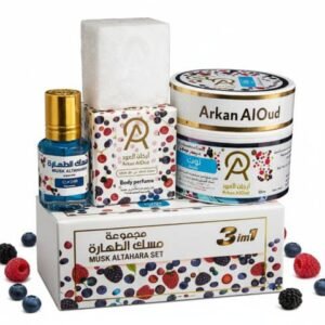 مجموعة مسك طهارة أركان العود من 3 قطع عناية شخصية كاملة انتعاش أصلي رائحة التوت