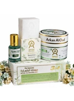 مجموعة مسك طهارة أركان العود من 3 قطع عناية شخصية كاملة انتعاش أصلي رائحة غرام